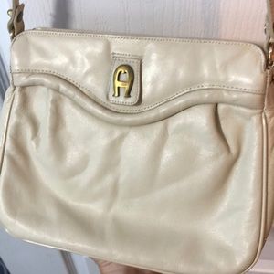 Etienne Aigner small cream framed purse